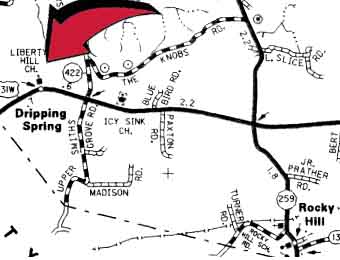 Liberty Hill Baptist Church Map